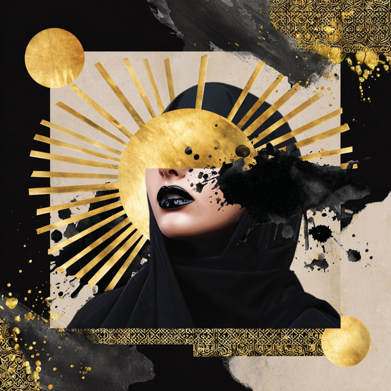 Art mural sur toile Celestial Noir Muse, L 20 po x H 20 po x P 1,5 po