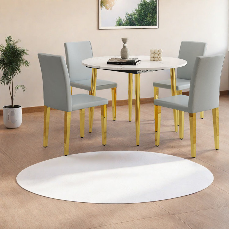 Extendable Dining Table Sets(must Include Both Table And Chair), Mdf Modern Home Dining