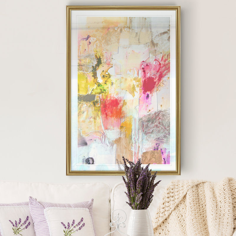 «Vertical Reds I», reproduction sur toile tendue, H 18,5 po x l 24,5 po x P 1,5 po, Or