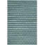 Tapis turquoise / bleu / noir en coton tissé à plat à la main Annia-24292181