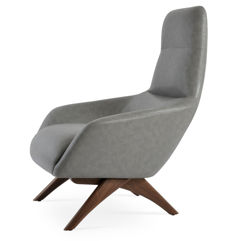 Méridienne 29,5 po, Cuir véritable gris
