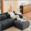 Canapé modulaire rembourré en L de 80 po avec repose-pieds-1059691893