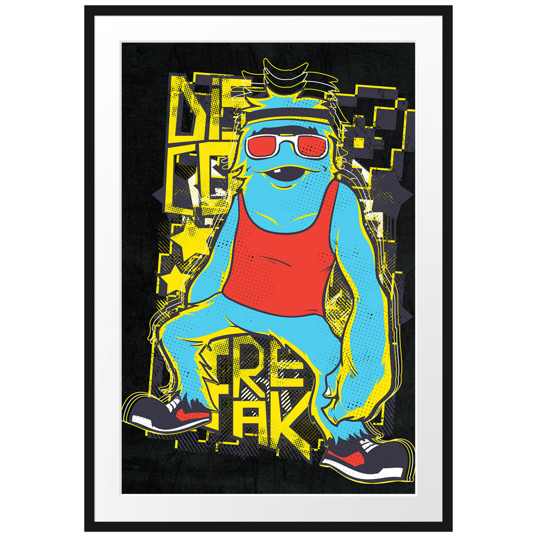 Gerahmtes Poster Disco Freak Black