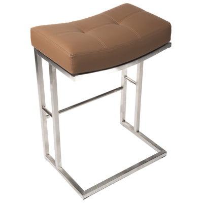 Tabouret de bar en acier inoxydable brossé à hauteur de comptoir 26 po Seline