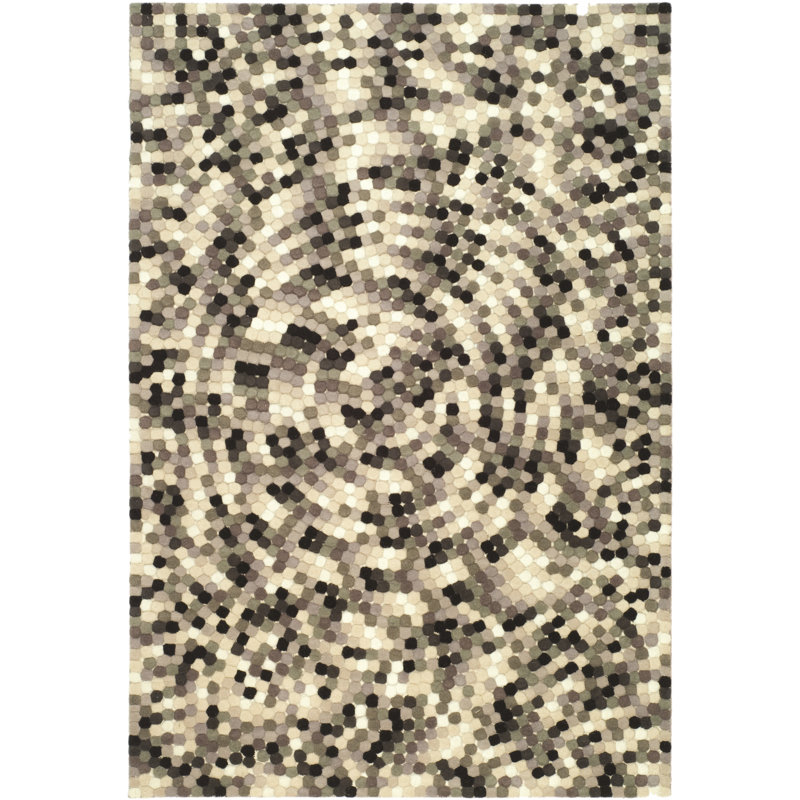 Tapis ivoire / gris en laine touffeté à la main Steuart, Rectangle 6 pi x 9 pi