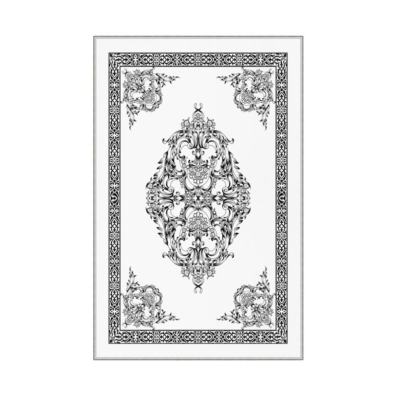 Stylish Hall Carpet (3.3 x 4.9 ft), 100% Polyester, 0.3 in Pile Height | Antibacterial, Non-Slip PVC Dot Underside | Woven Design with 3D Digital Printing | Machine Washable, Perfect for Home Décor & Comfort