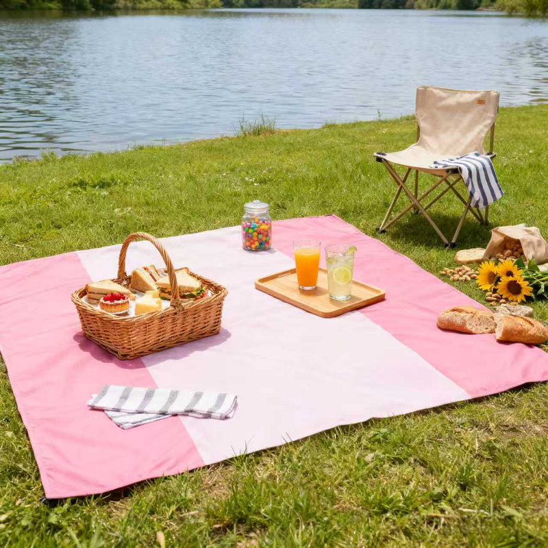Family Waterproof Beach Blanket, Blue, 108" W x 120" D