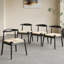 Ensemble de 2 chaises de salle à manger de style Mid-Century avec structure solide et siège tissé à la main-1284580981-1284580979