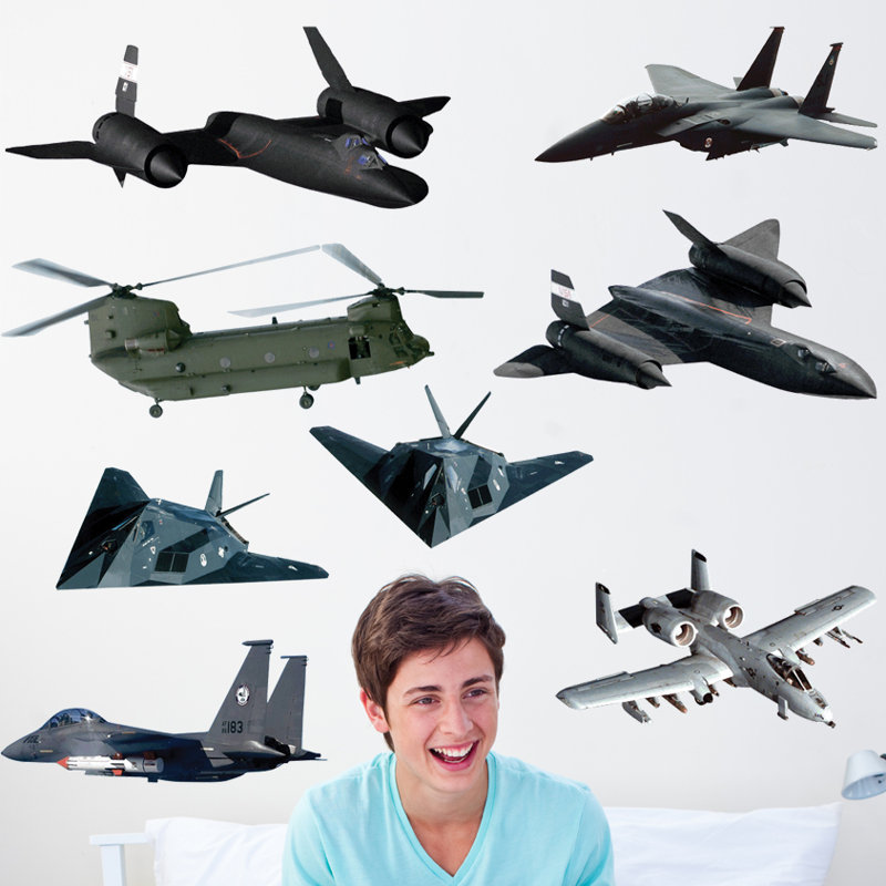 Décalcomanie murale multi-pack ii Military Aircraft