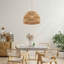 Luminaire suspendu en rotin Radiant - dôme naturel 1 lumière poli tissé à la main pour îlot de cuisine, cuisine, salle à manger, salon, chambre à coucher ou couloir dans un style moderne, campagnard et bohème-783807534