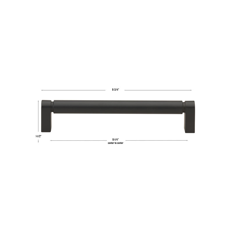 Smooth Bar Pull_10, Matte Black, 6-5/16"
