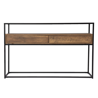 Olivern Glasstop Console Table W/ Storage