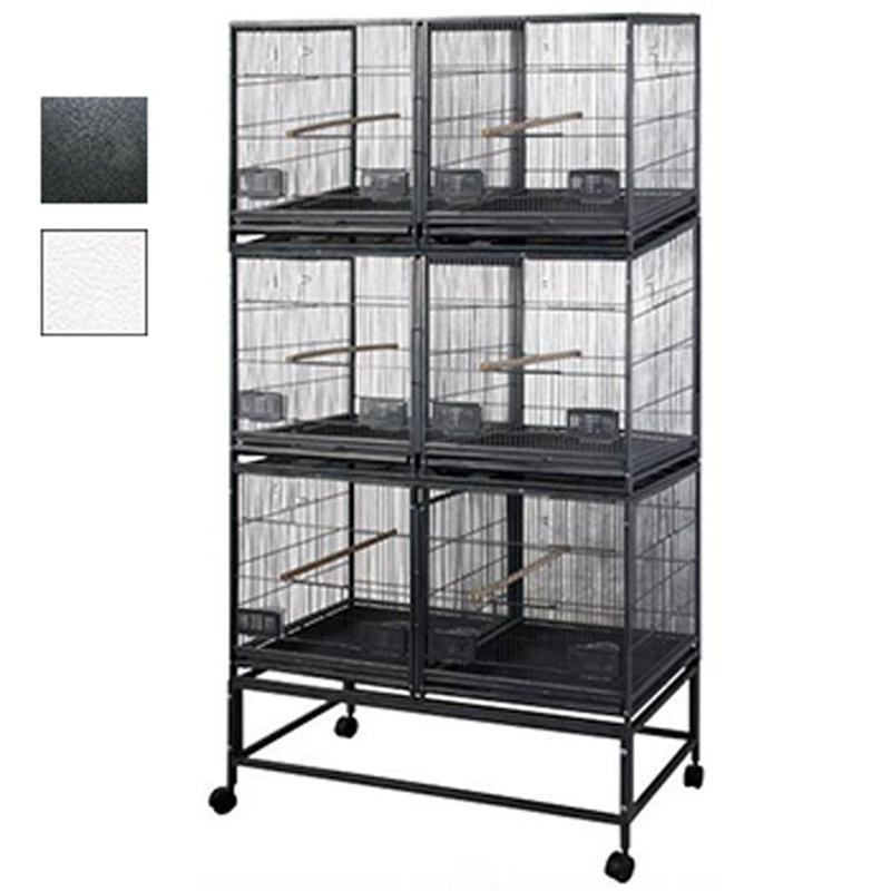 Chipper 68'' Iron Flat Top Breeder Bird Cage with Wheels, Black