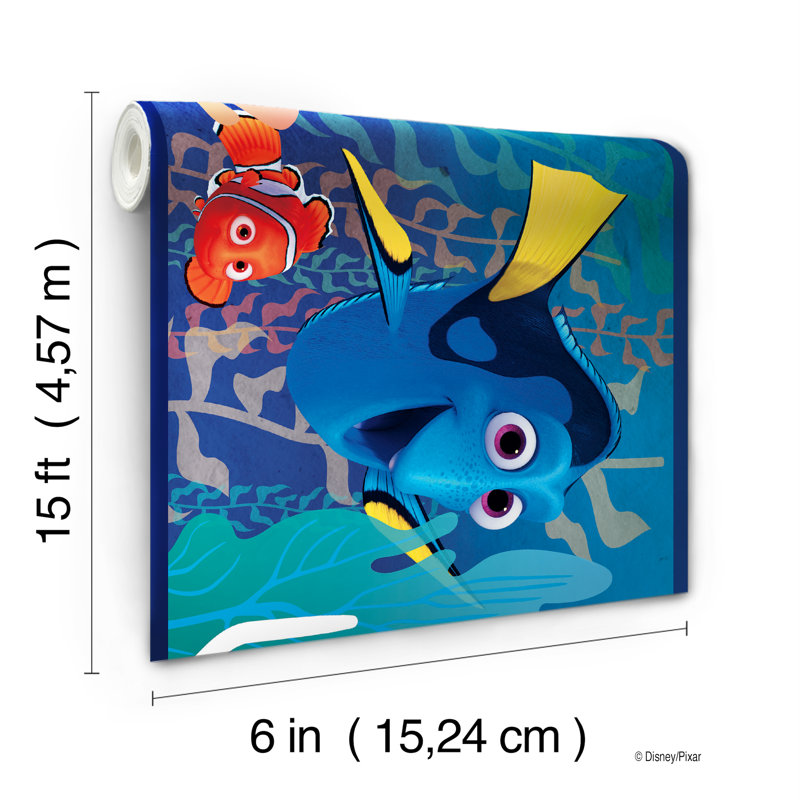 Bordure de papier peint à peindre L 15 pi x l 6 po Kids World, Bleu / Vert / Orange