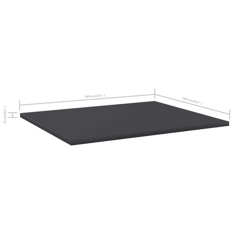 Ensemble de 8 tablettes murales flottantes minimalistes en bois d'ingénierie gris