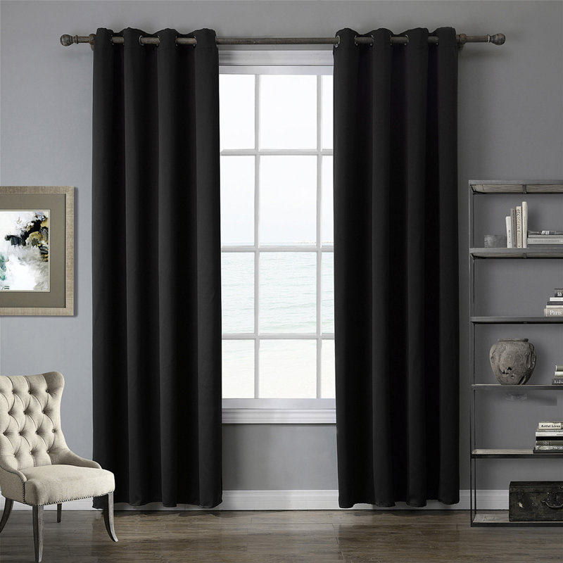 Rideaux imperméables Hopp, Noir, L 54 po x L 108 po