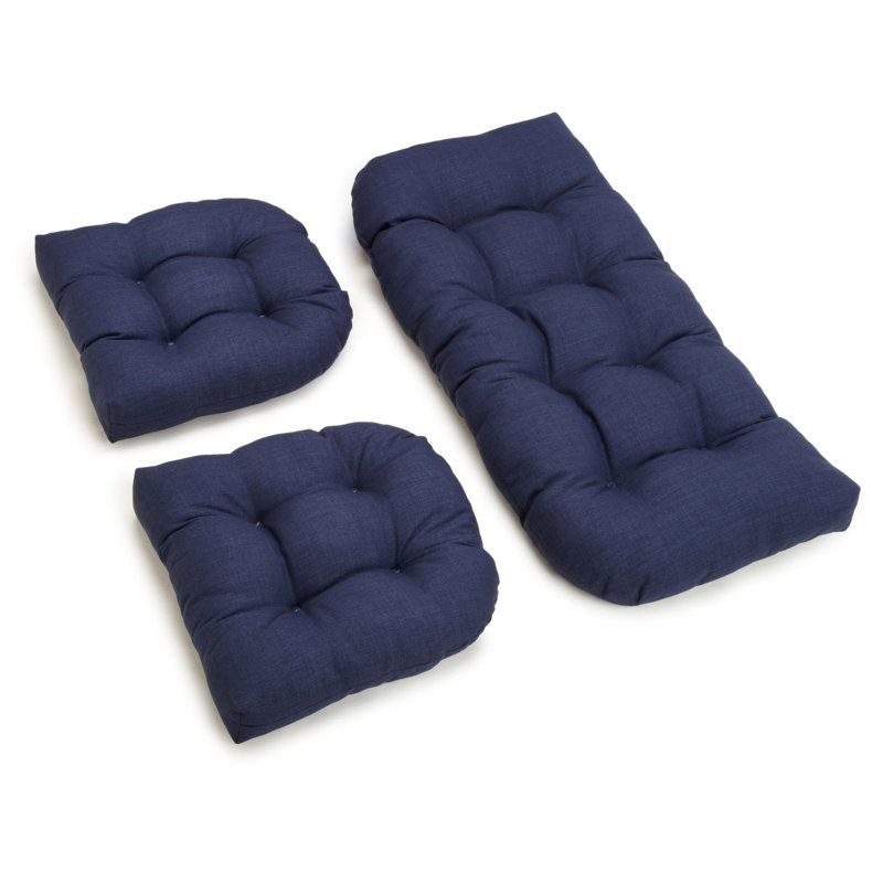 Weather-Resistant Reversible Indoor/Outdoor Seat Cushion Set, Azul, 5''