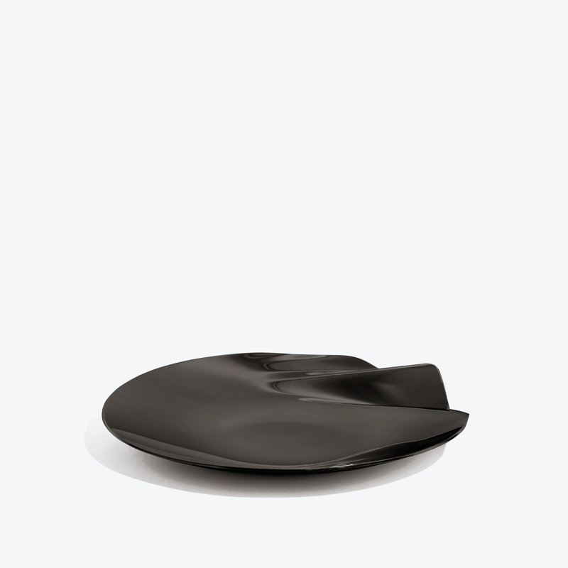 Serenity Platter, Medium, Rose Gold, Black Polished Stainless Steel