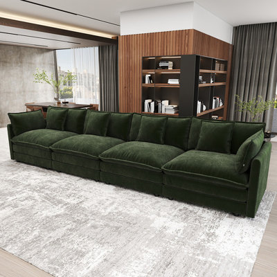 Canapés 4 places 146,5 po style minimaliste moderne en chenille