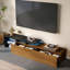 Meuble télé en bois avec tablettes en verre et éclairage DEL pour téléviseur de 65 po ou moins-860604792