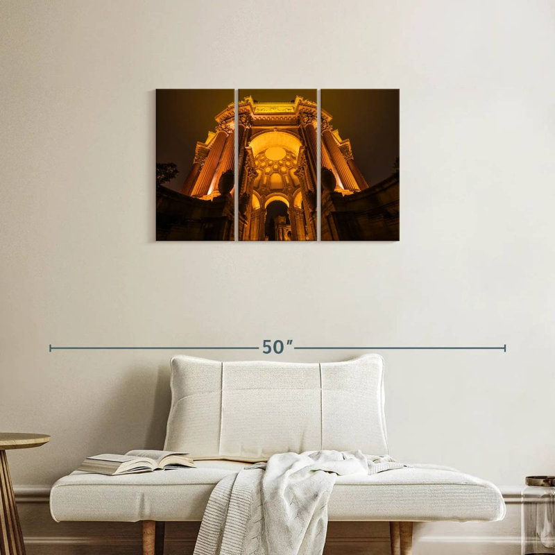 Palais des beaux-arts la nuit, H 20 po x l 33 po