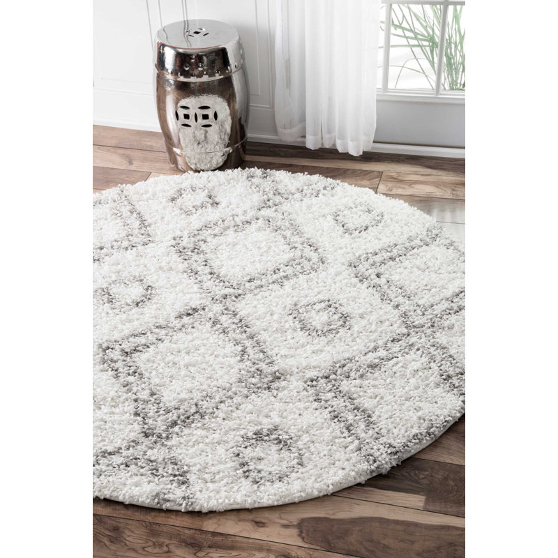 Geometric Area Rug, Round 160cm