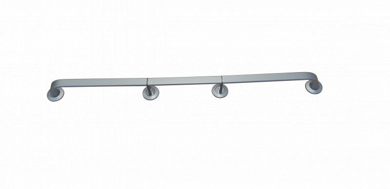 Zaha Grab Bar, 2.5cm H x 147.2cm W x 9.55cm D