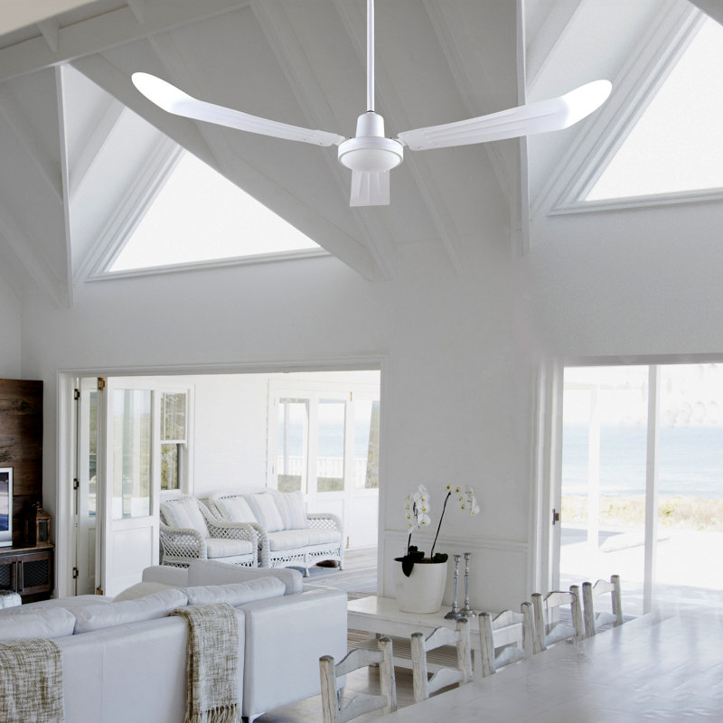 Ventilateur industriel DC résistant aux intempéries, 56", Blanc