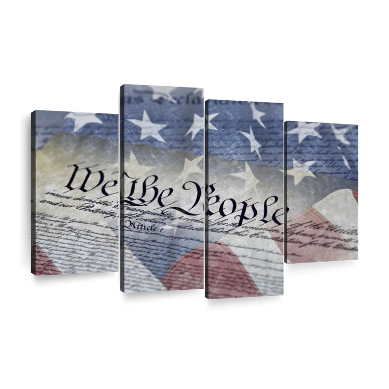 " American Flag Constitution " 4 - Pieces, 27" H x 43" W x 1.25" D