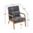 Mid-Century Modern Accent Chair with Pillow, Upholstered Arm Chair-1878403802-1851096883