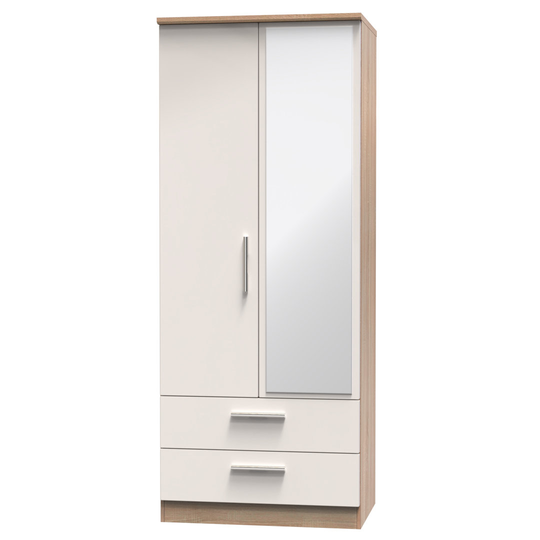 Borgeson 2 Door 2 Drawer Mirrored Robe
