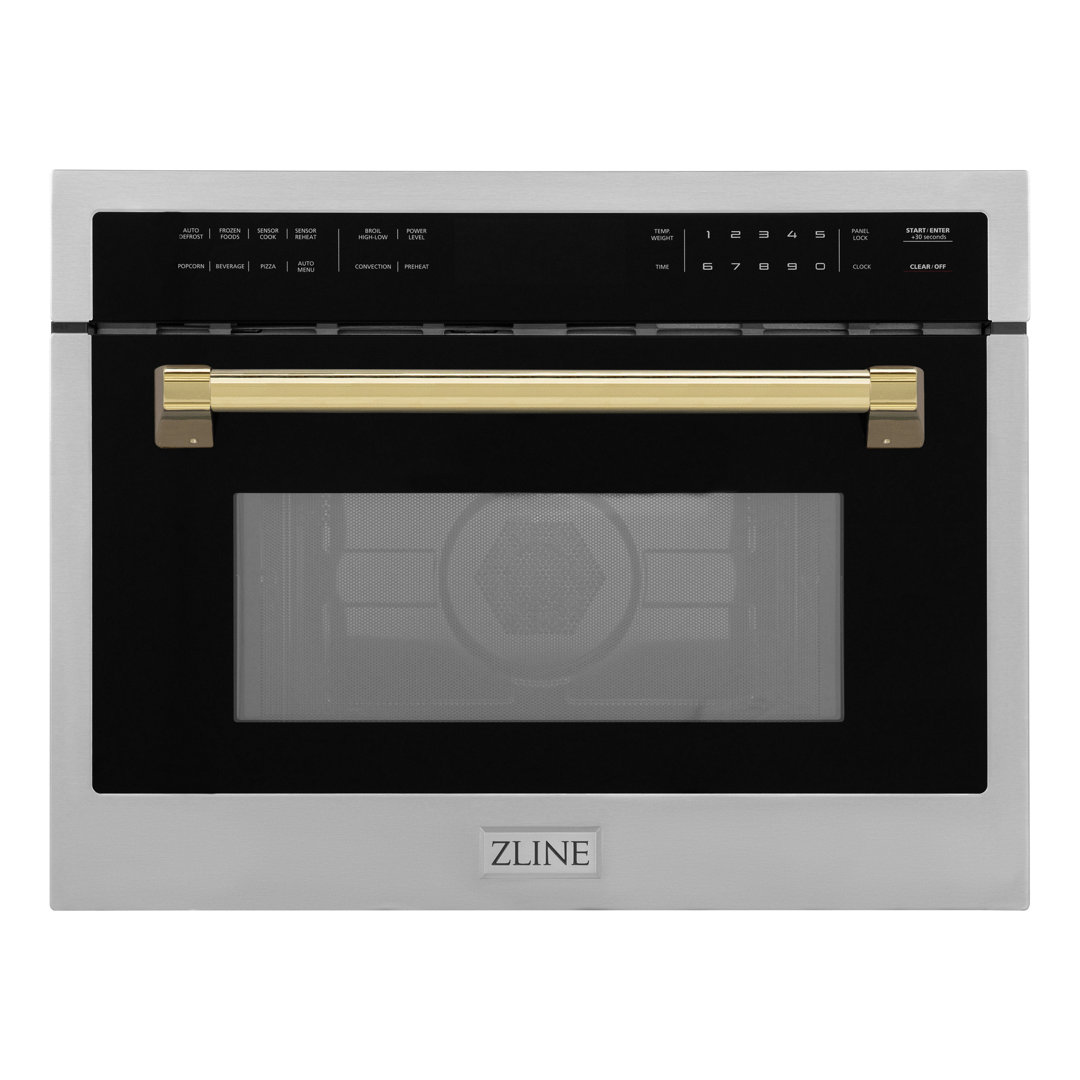 ZLINE Autograph Edition 24 in. 1.6 cu ft. Built-in Convection Microwave Oven in Stainless Steel ZLINE Accent