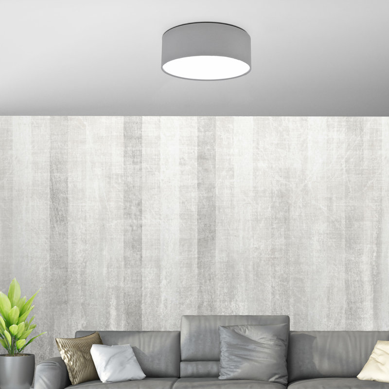 Davidde Fabric Flush Mount, Grey