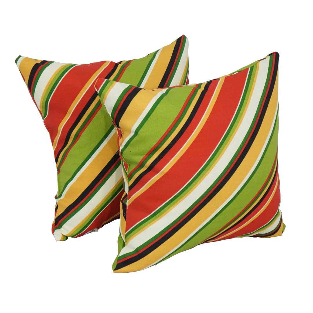 Outdoor Cushion Collection Indoor/Outdoor Striped Throw Pillow (Set of 2) Blazing Needles 