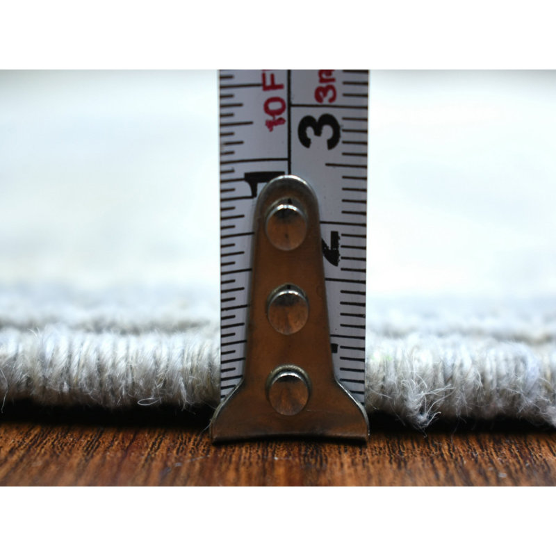 Tapis gris pur en laine nouée à la main 3 pi x 4 pi 10 po teinté à la main 91CD2CFC1BA449DE9BC1F41143B638D3