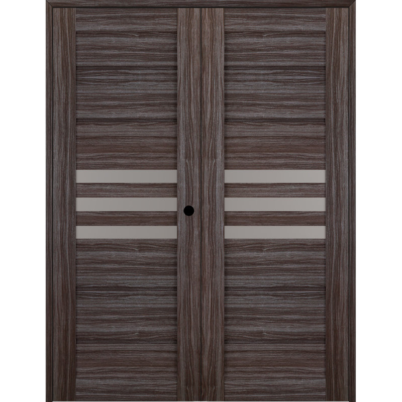Porte française Dome, Chêne gris, Gauche, 35,5 po x 79,37 po