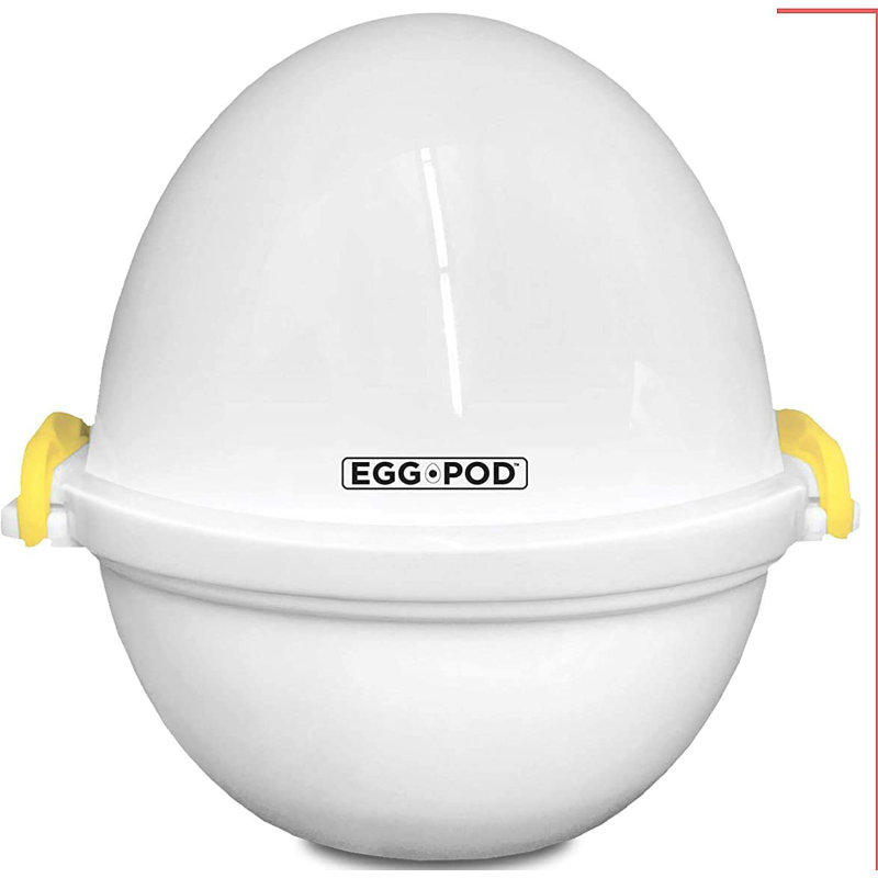 White Microwave Egg Cooker with Poaching Tray