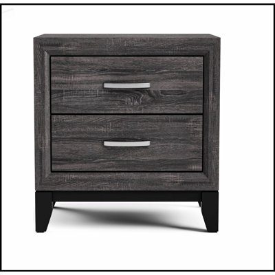 Table de chevet contemporaine à deux tons 1pc avec deux tiroirs et des pieds en bois robustes pour les chambres modernes