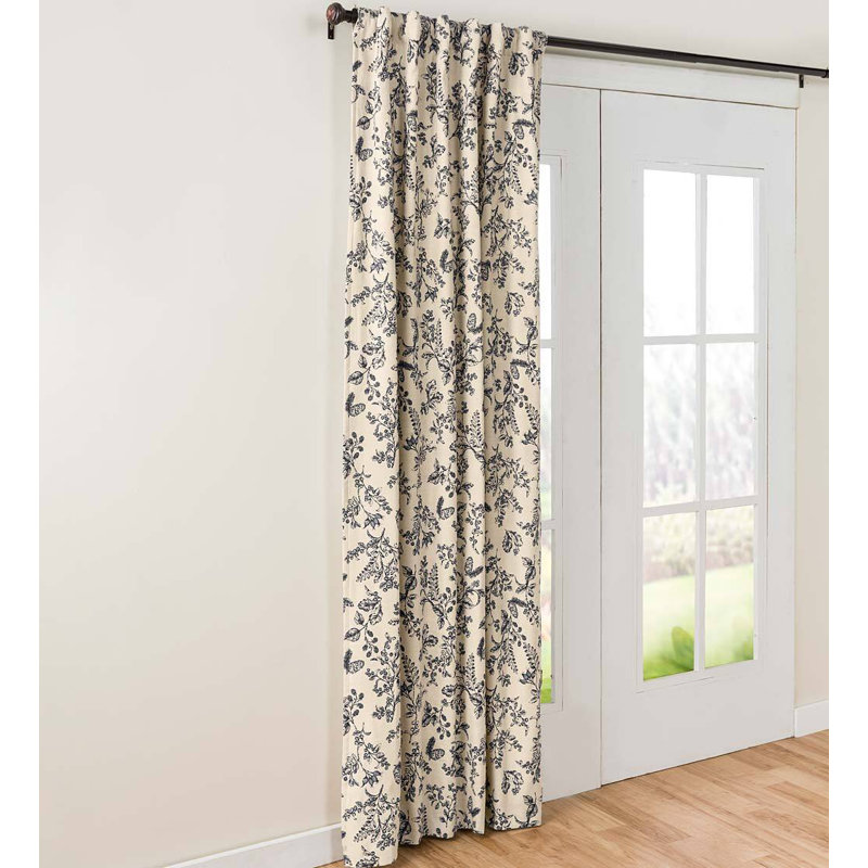 100% Cotton Blackout Curtain Single Panel, Blue, 42" W x 84" L