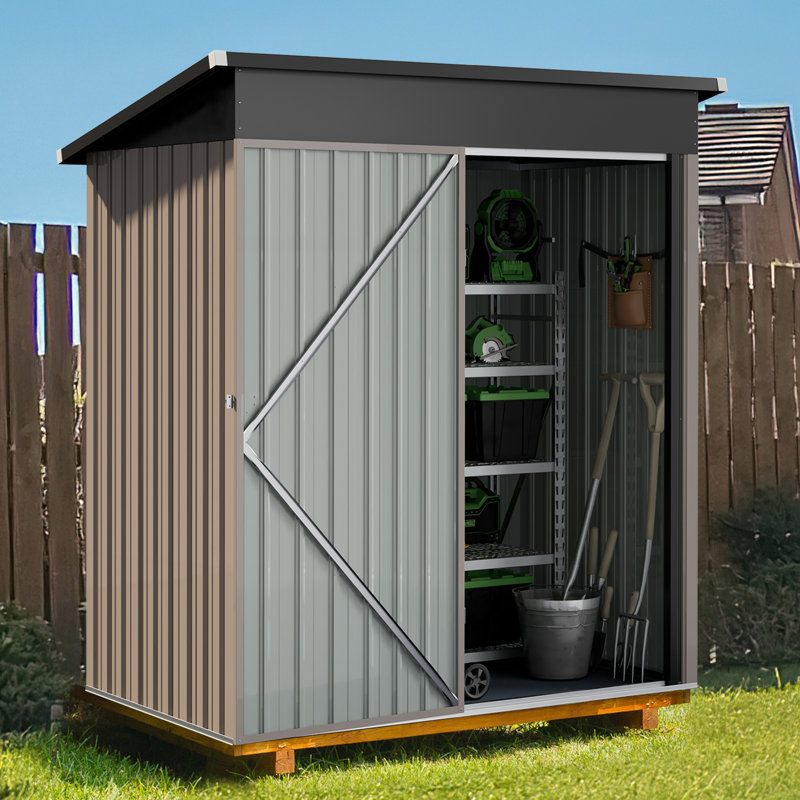 5.1 ft. W x 2.8 ft. D Metal Lean-To Storage Shed with Lockable Door