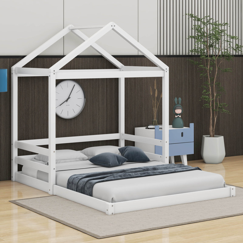 Anyi Platform Bed, White