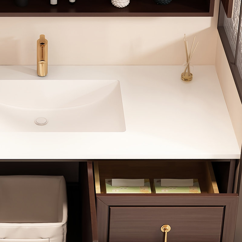 New Chinese style smart bathroom cabinet, 31.49" H x 51.18" W x 21.65" D