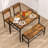4 - Person Four Leg Dining Set With Chairs and Bench, Rectangular Kitchen Table Set For 4, Farmhouse Breakfast Table Set With Storage Shelf For Small Space-501642063