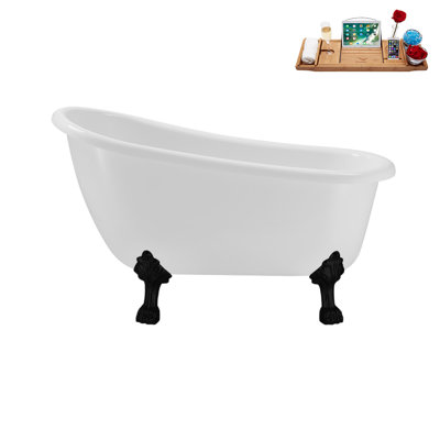 53.1'' x 25.6'' Freestanding Soaking Acrylic Bathtub
