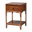 Table d'appoint bali & pari en rotin naturel effet écaille de tortue marbrée - Table d'appoint en osier tressé à la main avec tiroir à motif géométrique et étagère ouverte pour salon