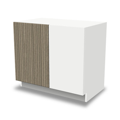 Kindwood Signature Reeded 34.5 H x 24 D Ready-to-Assemble Blind Corner Base Cabinet