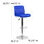 Contemporary Vinyl Adjustable Height Barstool with Rolled Seat and Chrome Base-2059449249