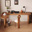 Bureau en bois massif de style nordique en L-1888768340