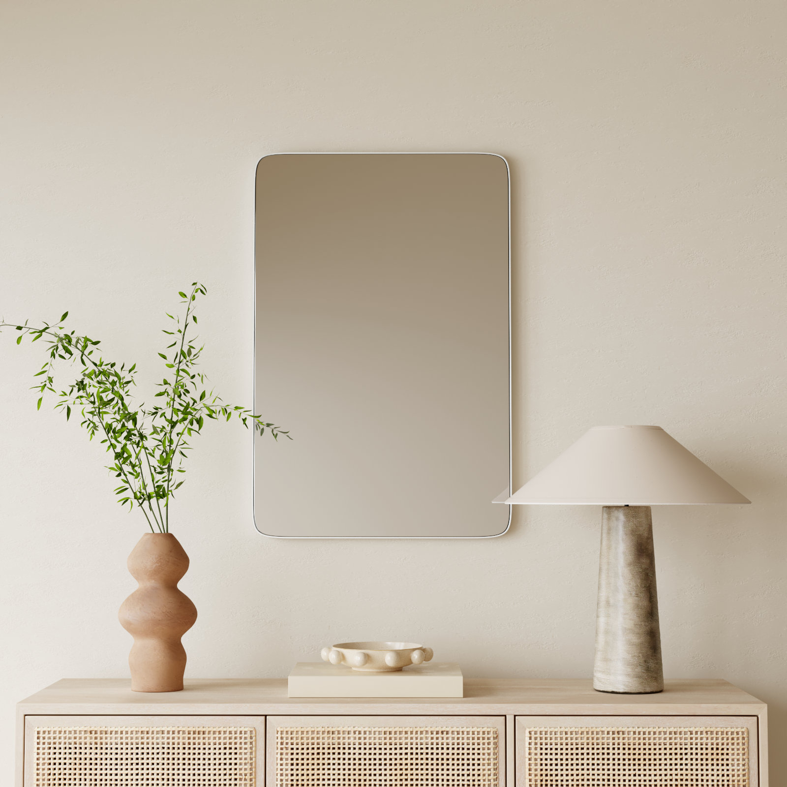 Eaton 34" Mirror, Silver, 36" H x 24" W