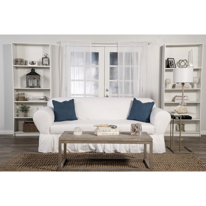 Housse pour causeuse à coussins carrés/rectangulaires, Blanc